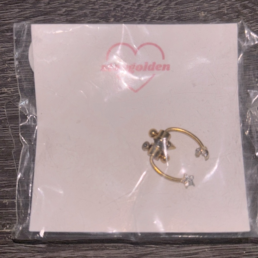 Fake Faux Septum Nose Rings In Yellow Gold Stainlesss Steal Nickel Free